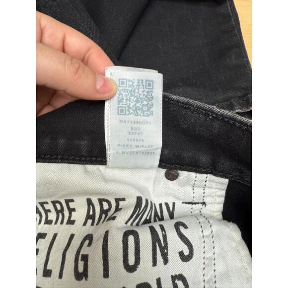 "True Religion" Ricky Relaxed Straight Black Mens Jeans SZ 40 Clubwear Designer - Picture 7 of 13